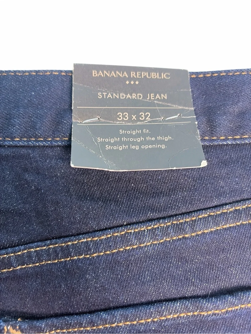 Banana Republic Regular Straight Leg Jeans Mens Size 33 X 32 Heritage Dark Wash